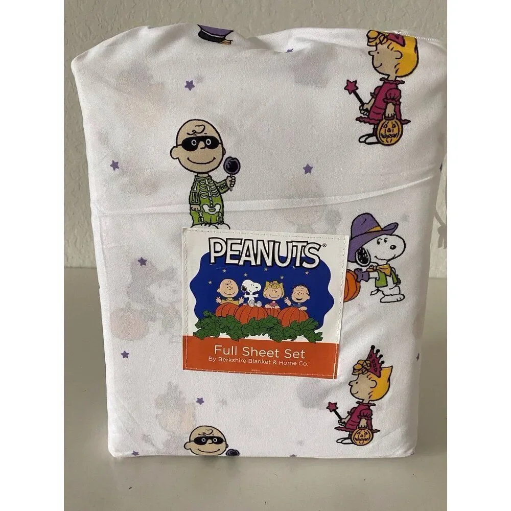 Peanuts Snoopy Charlie Brown Halloween Costumes FULL‎ Size Sheet Set NEW
